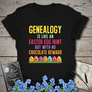 Easter Egg Hunt T-Shirt in Black by Genealogy Keepsakes