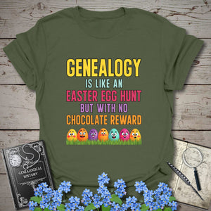 Easter Egg Hunt T-Shirt in Military Green by Genealogy Keepsakes