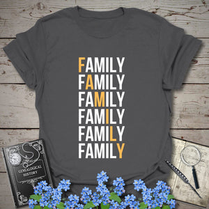 Family Descent T-Shirt in Charcoal by Genealogy Keepsakes