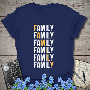 Family Descent T-Shirt in Navy by Genealogy Keepsakes