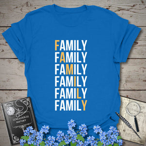 Family Descent T-Shirt in Royal by Genealogy Keepsakes