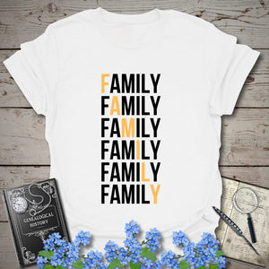 Family Descent T-Shirt in White by Genealogy Keepsakes