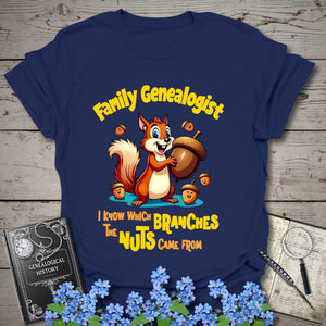 Family Genealogist T-Shirt in Navy by Genealogy Keepsakes