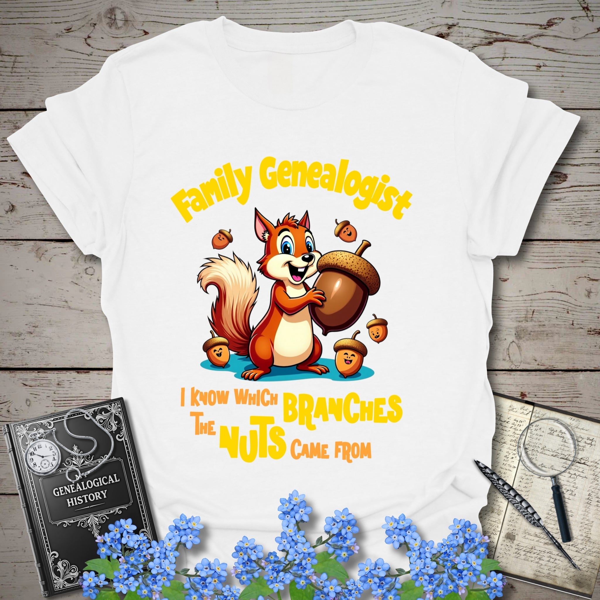 Family Genealogist T-Shirt in White by Genealogy Keepsakes