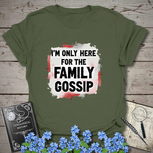 Family Gossip T-Shirt in Military Green by Genealogy Keepsakes