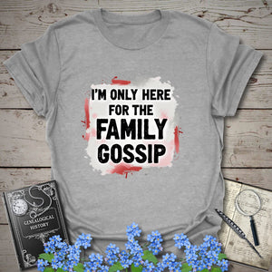 Family Gossip T-Shirt in Sport Grey by Genealogy Keepsakes