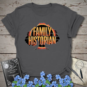 Family Historian T-Shirt in Charcoal by Genealogy Keepsakes
