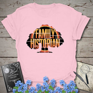 Family Historian T-Shirt in Light Pink by Genealogy Keepsakes