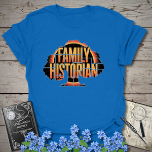 Family Historian T-Shirt in Royal by Genealogy Keepsakes