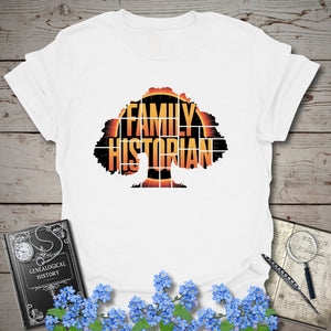 Family Historian T-Shirt in White by Genealogy Keepsakes