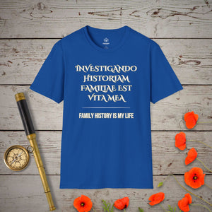 Family History Is My Life T-Shirt in Royal by Genealogy Keepsakes