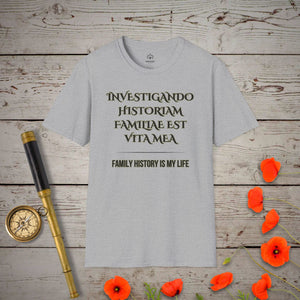 Family History Is My Life T-Shirt in Sport Grey by Genealogy Keepsakes