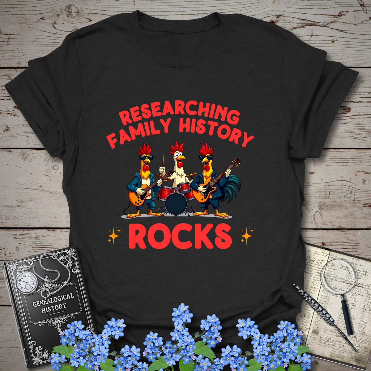 Family History Rocks T-Shirt - Genealogy Keepsakes Custom Genealogy Gift - Black S