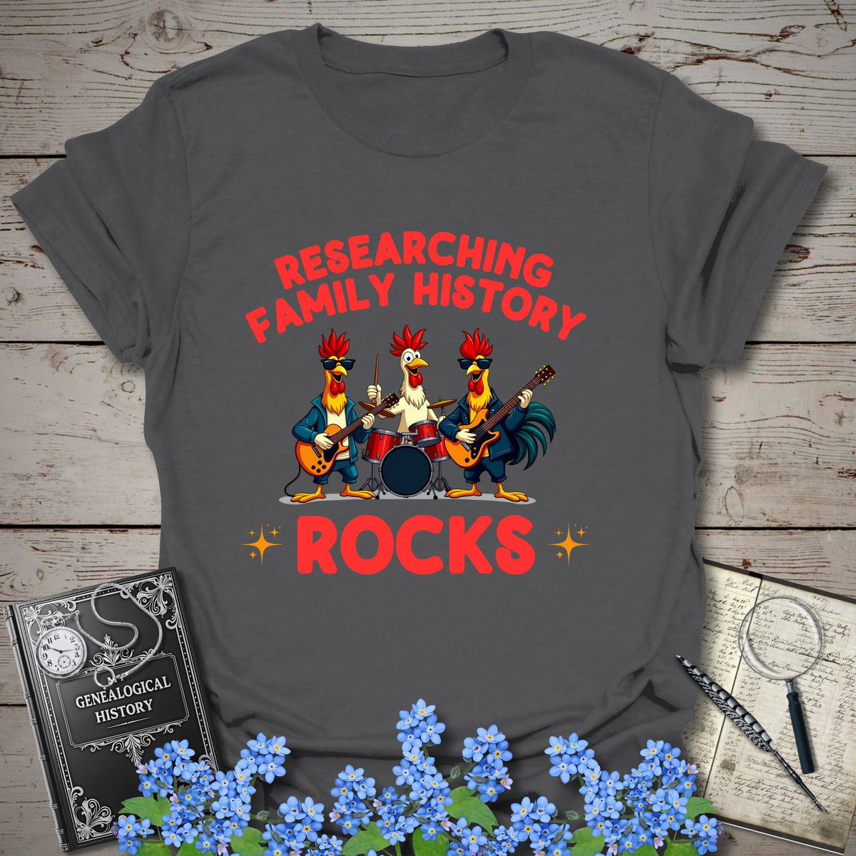 Family History Rocks T-Shirt - Genealogy Keepsakes Custom Genealogy Gift - Charcoal S