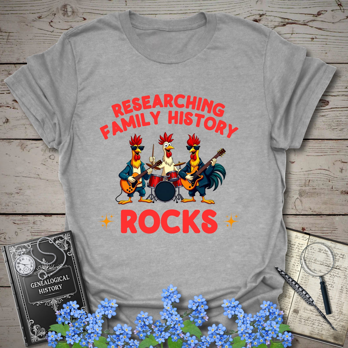 Family History Rocks T-Shirt - Genealogy Keepsakes Custom Genealogy Gift - Sport Grey S