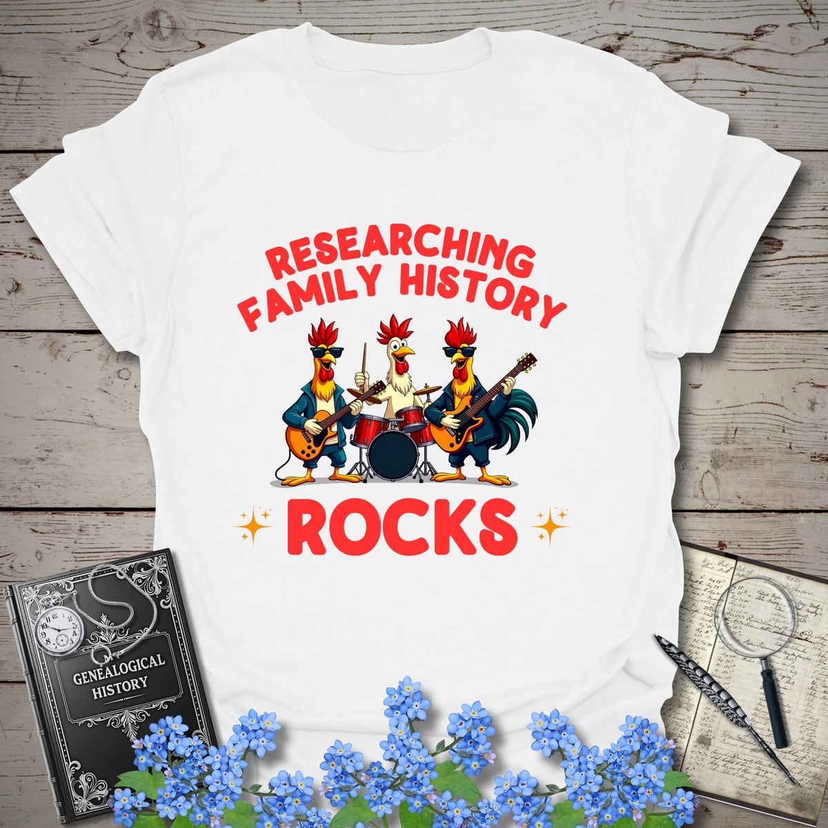 Family History Rocks T-Shirt - Genealogy Keepsakes Custom Genealogy Gift - White S