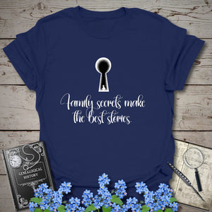 Family Secrets T-Shirt - Genealogy Keepsakes Custom Genealogy Gift - Navy S