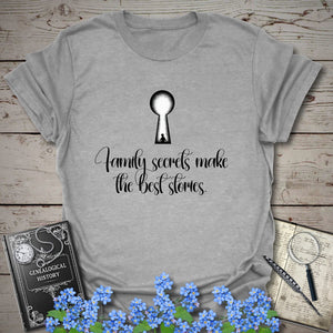 Family Secrets T-Shirt - Genealogy Keepsakes Custom Genealogy Gift - Sport Grey S