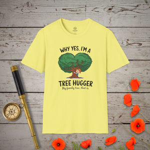 Family Tree Hugger T-Shirt in Cornsilk by Genealogy Keepsakes