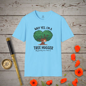 Family Tree Hugger T-Shirt in Sky by Genealogy Keepsakes