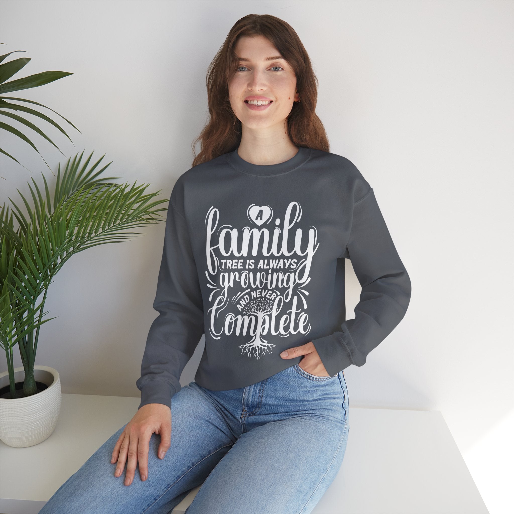Family Tree Is Always Growing Sweatshirt in Light Pink by Genealogy Keepsakes