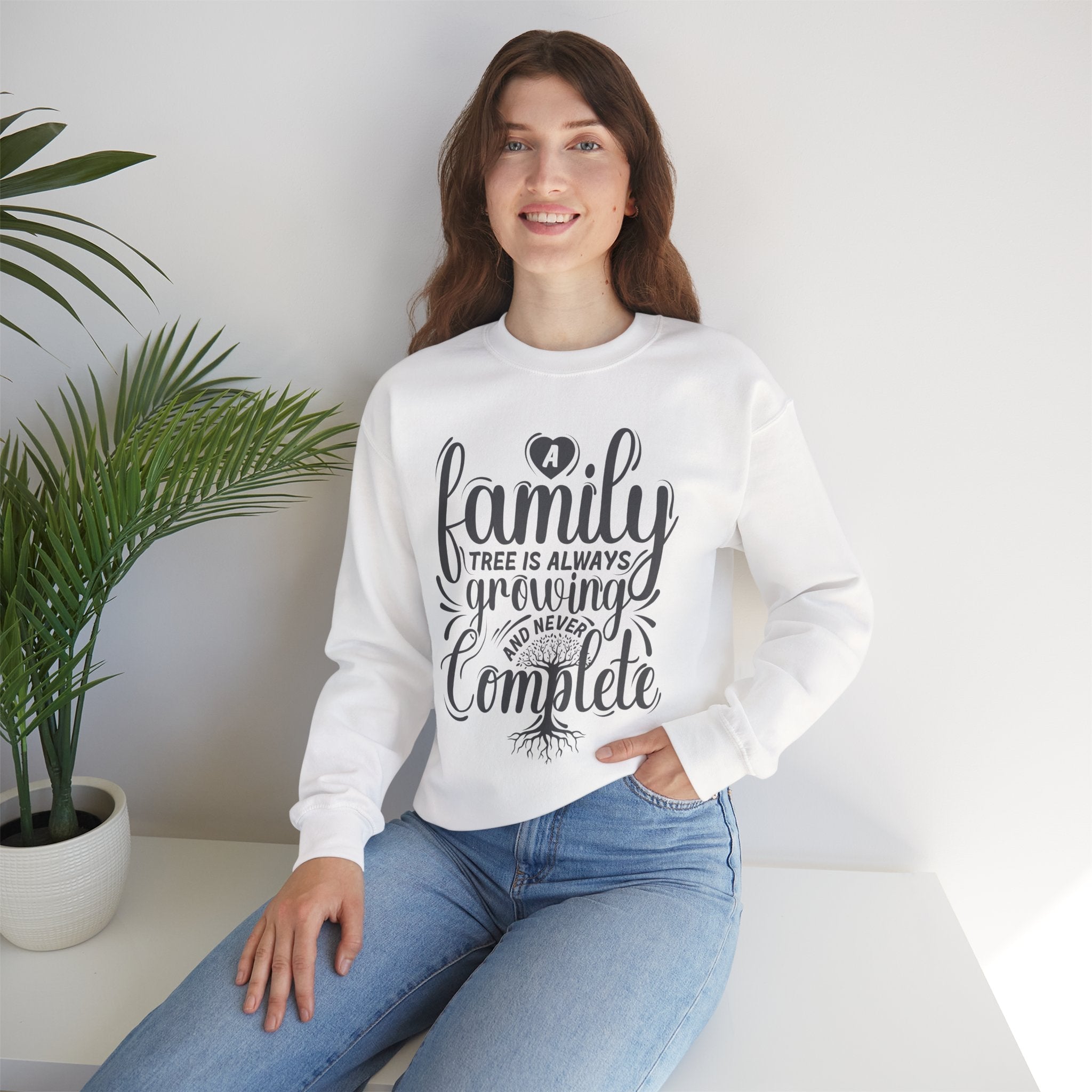 Family Tree Is Always Growing Sweatshirt in Light Pink by Genealogy Keepsakes