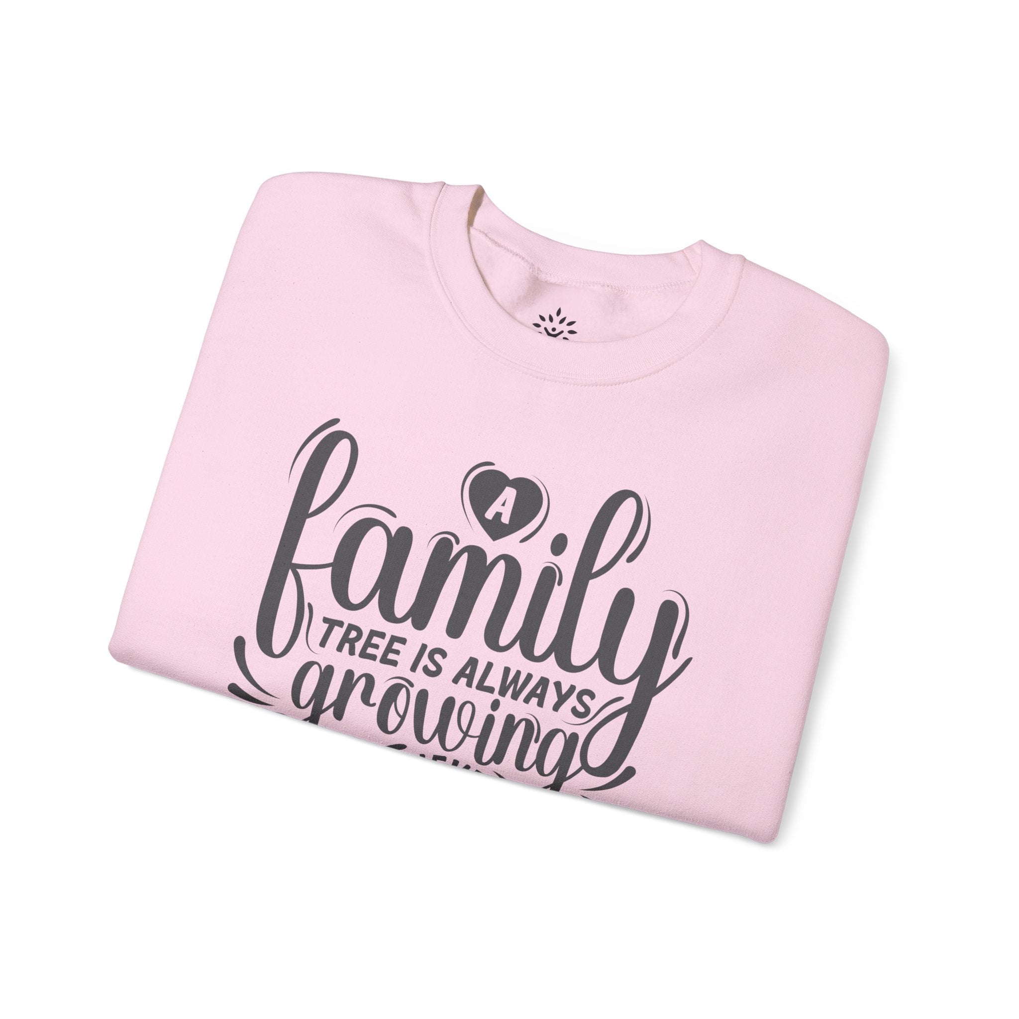 Family Tree Is Always Growing Sweatshirt in Light Pink by Genealogy Keepsakes