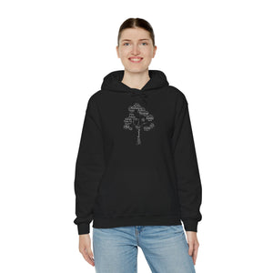 Family Tree Word Cloud Hoodie in Black by Genealogy Keepsakes