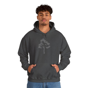 Family Tree Word Cloud Hoodie in Dark Heather by Genealogy Keepsakes