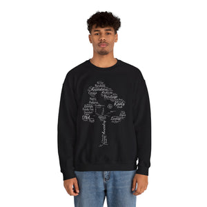 Family Tree Word Cloud Sweatshirt in by Genealogy Keepsakes
