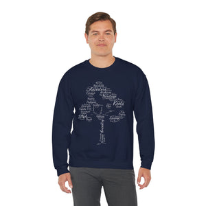 Family Tree Word Cloud Sweatshirt in by Genealogy Keepsakes