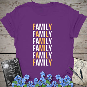 Family X T-Shirt in Purple by Genealogy Keepsakes
