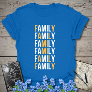 Family X T-Shirt in Royal by Genealogy Keepsakes