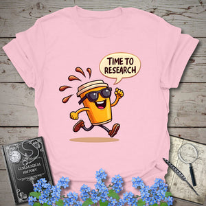 Fuelled For Research T-Shirt in Light Pink by Genealogy Keepsakes