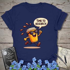 Fuelled For Research T-Shirt in Navy by Genealogy Keepsakes