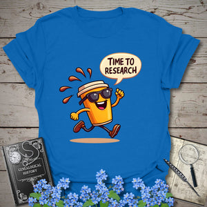Fuelled For Research T-Shirt in Royal by Genealogy Keepsakes