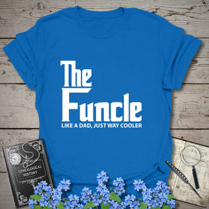 FUNCLE – Like a Dad, Only Cooler T-Shirt in Royal by Genealogy Keepsakes