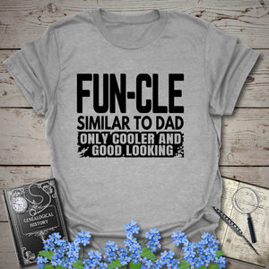 FUNCLE – Similar to Dad, Only Cooler T-Shirt in Sport Grey by Genealogy Keepsakes