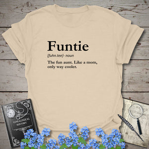 FUNTIE – Like a Mom, Only Cooler T-Shirt in Sand by Genealogy Keepsakes