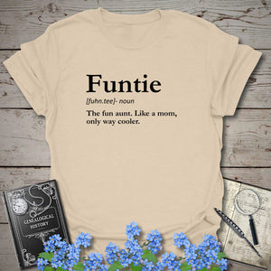 FUNTIE – Like a Mom, Only Cooler T-Shirt in Sand by Genealogy Keepsakes
