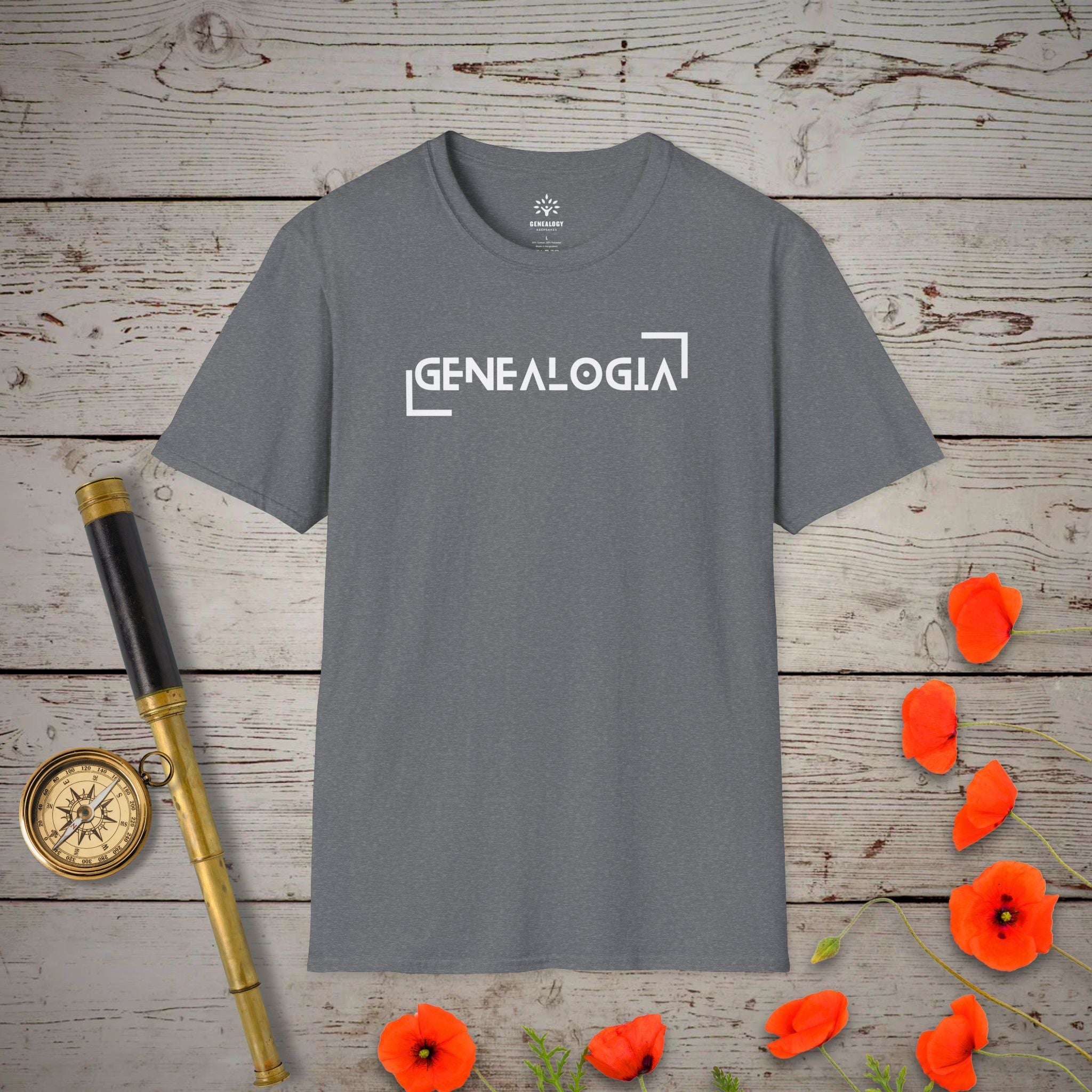 Genealogia T-Shirt in Graphite Heather by Genealogy Keepsakes