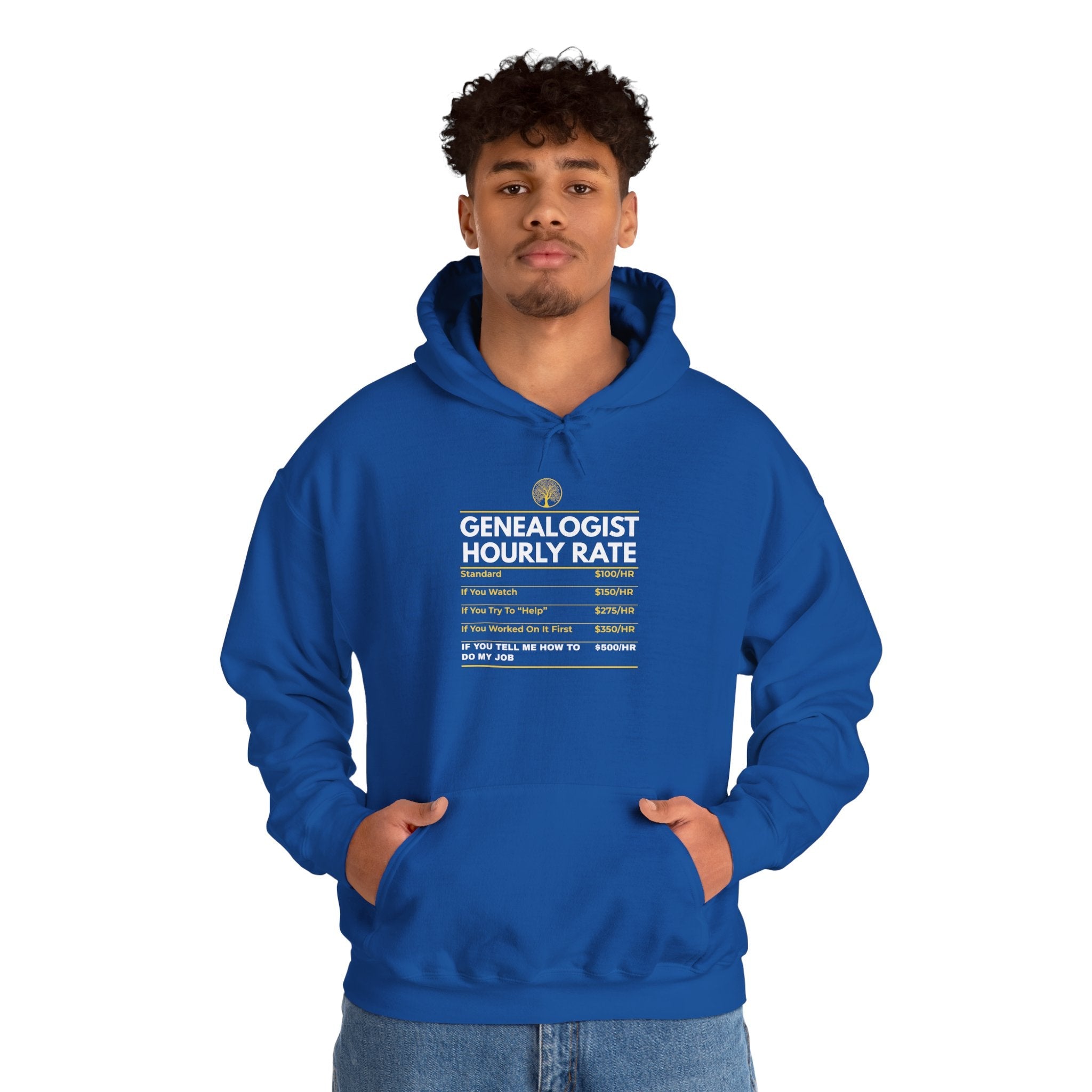Genealogist Hourly Rate Hoodie in by Genealogy Keepsakes