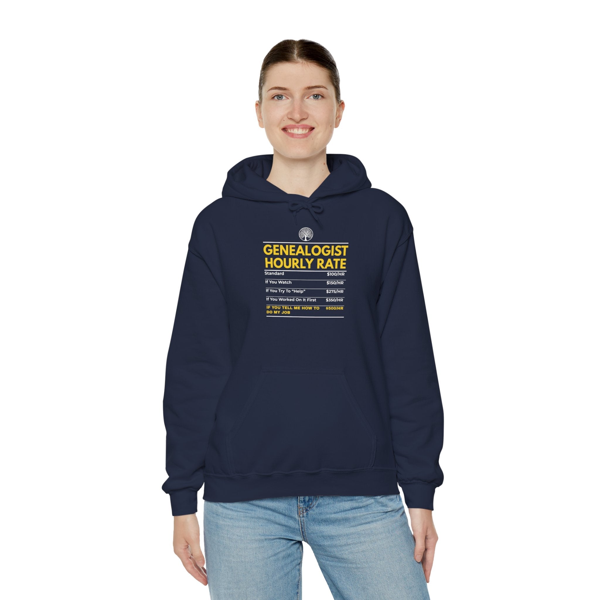 Genealogist Hourly Rate Hoodie in by Genealogy Keepsakes