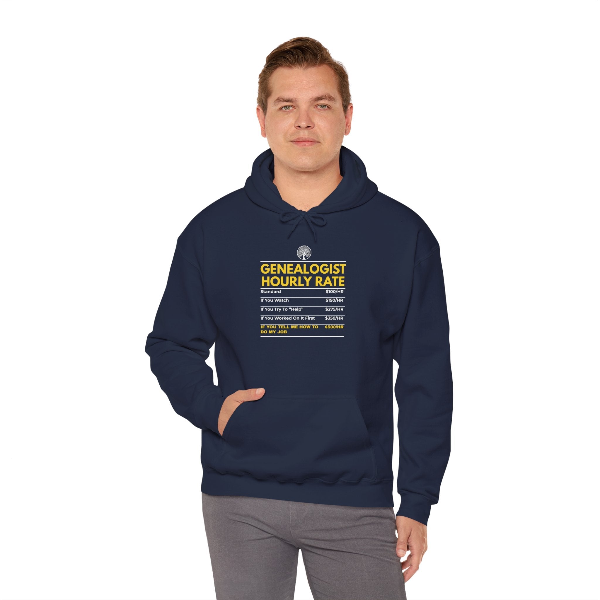 Genealogist Hourly Rate Hoodie in by Genealogy Keepsakes