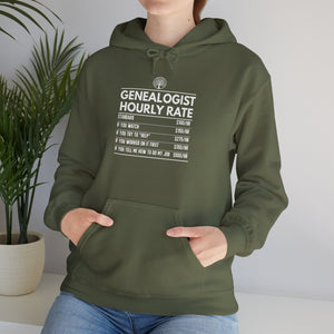 Genealogist Hourly Rate Hoodie in by Genealogy Keepsakes