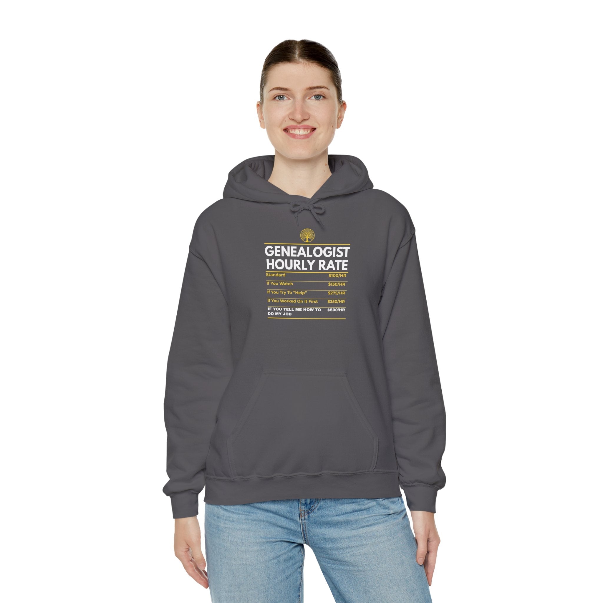 Genealogist Hourly Rate Hoodie in by Genealogy Keepsakes