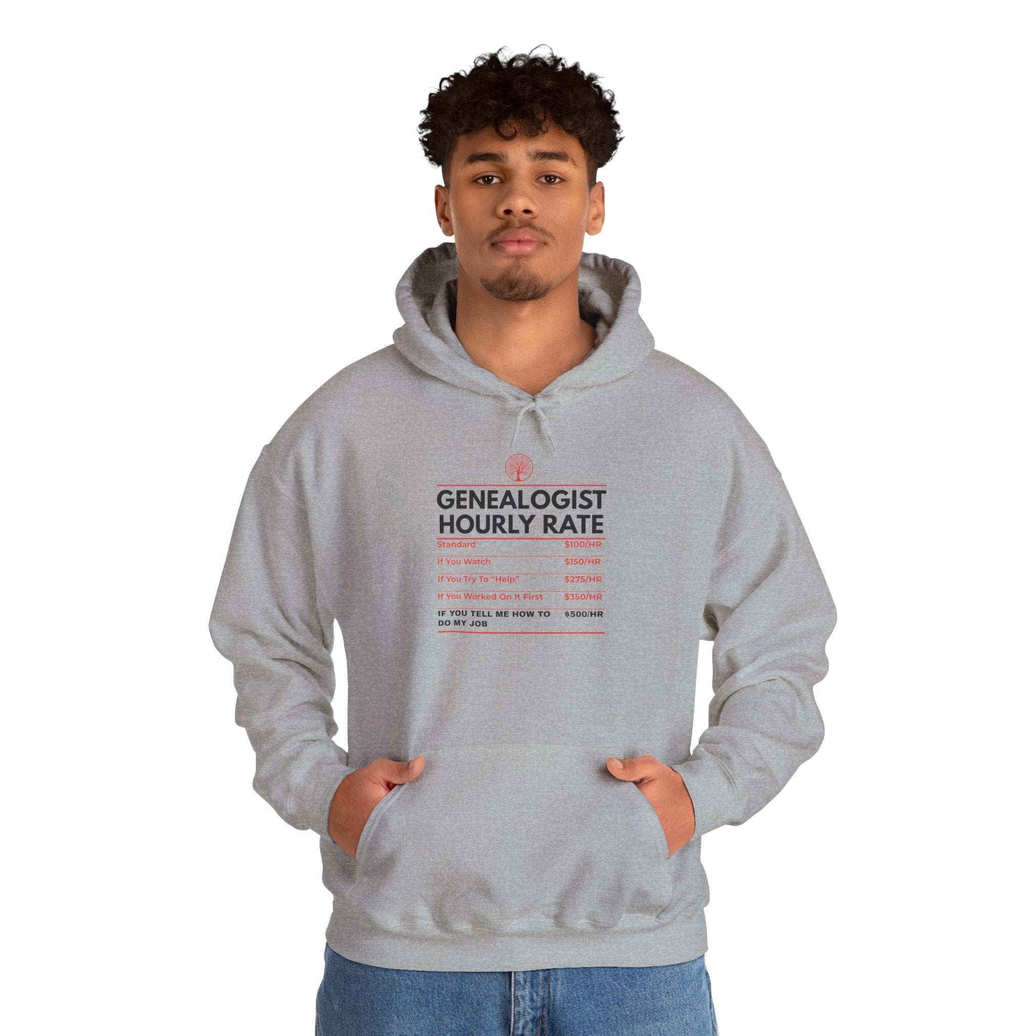 Genealogist Hourly Rate Hoodie in by Genealogy Keepsakes