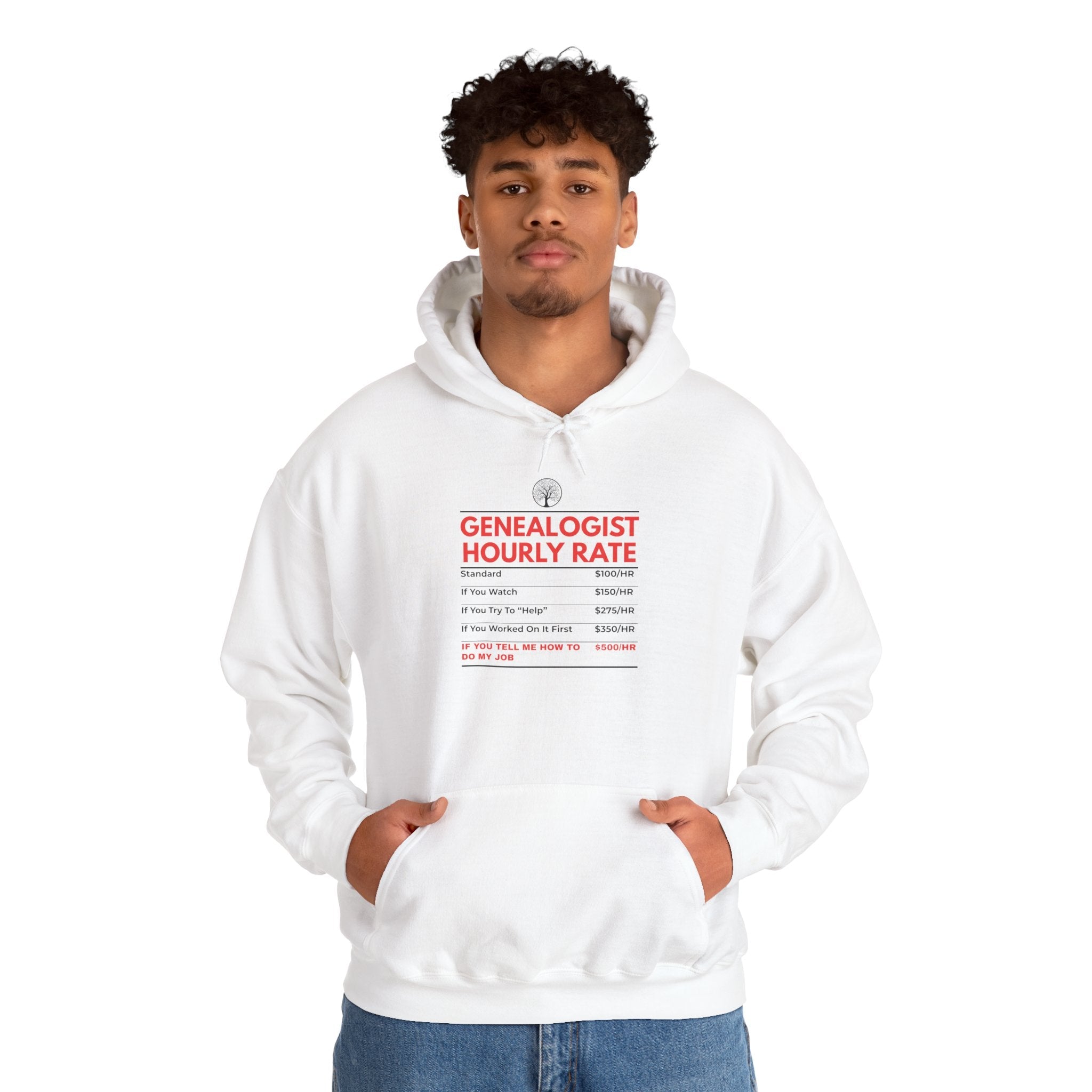 Genealogist Hourly Rate Hoodie in by Genealogy Keepsakes
