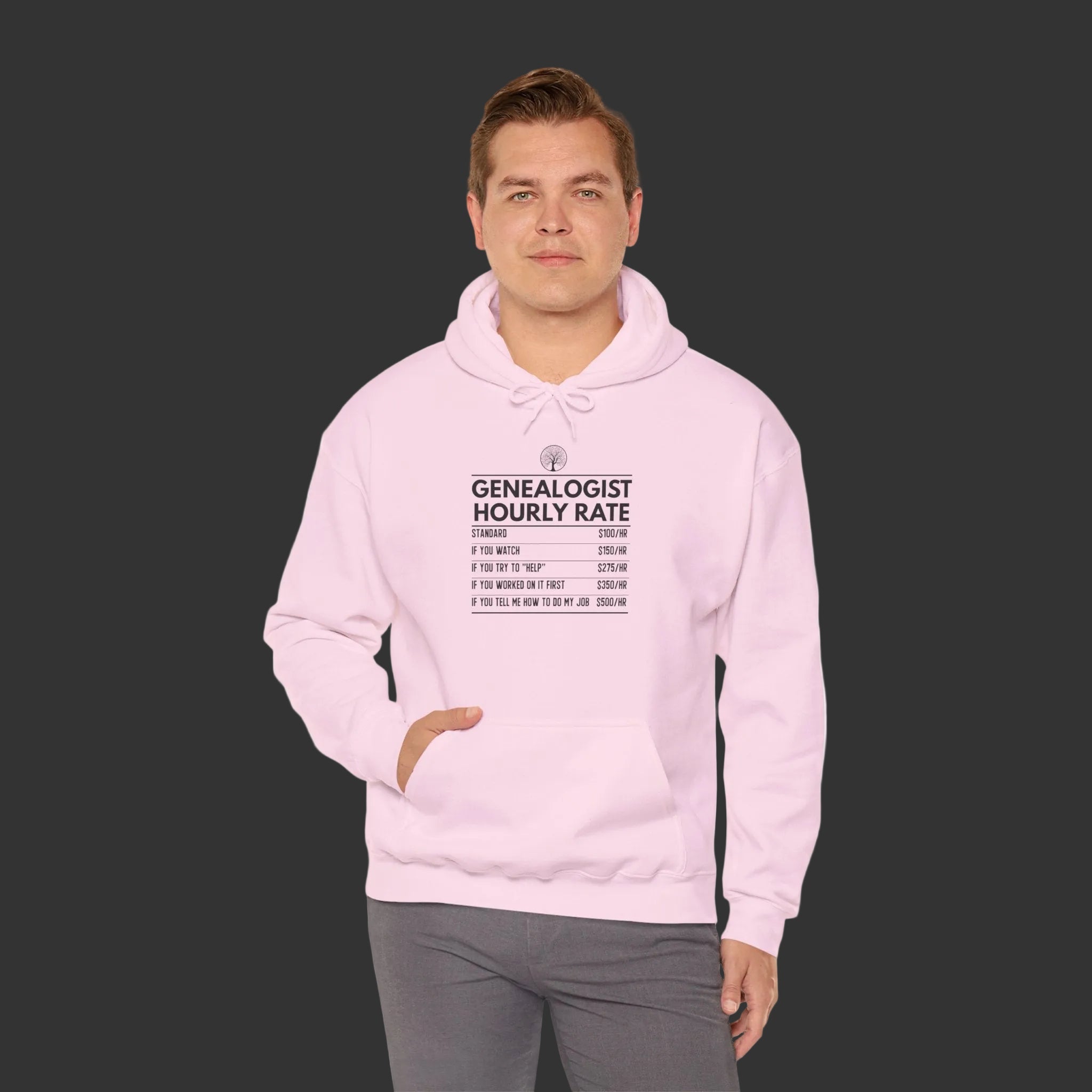 Genealogist Hourly Rate Hoodie in by Genealogy Keepsakes
