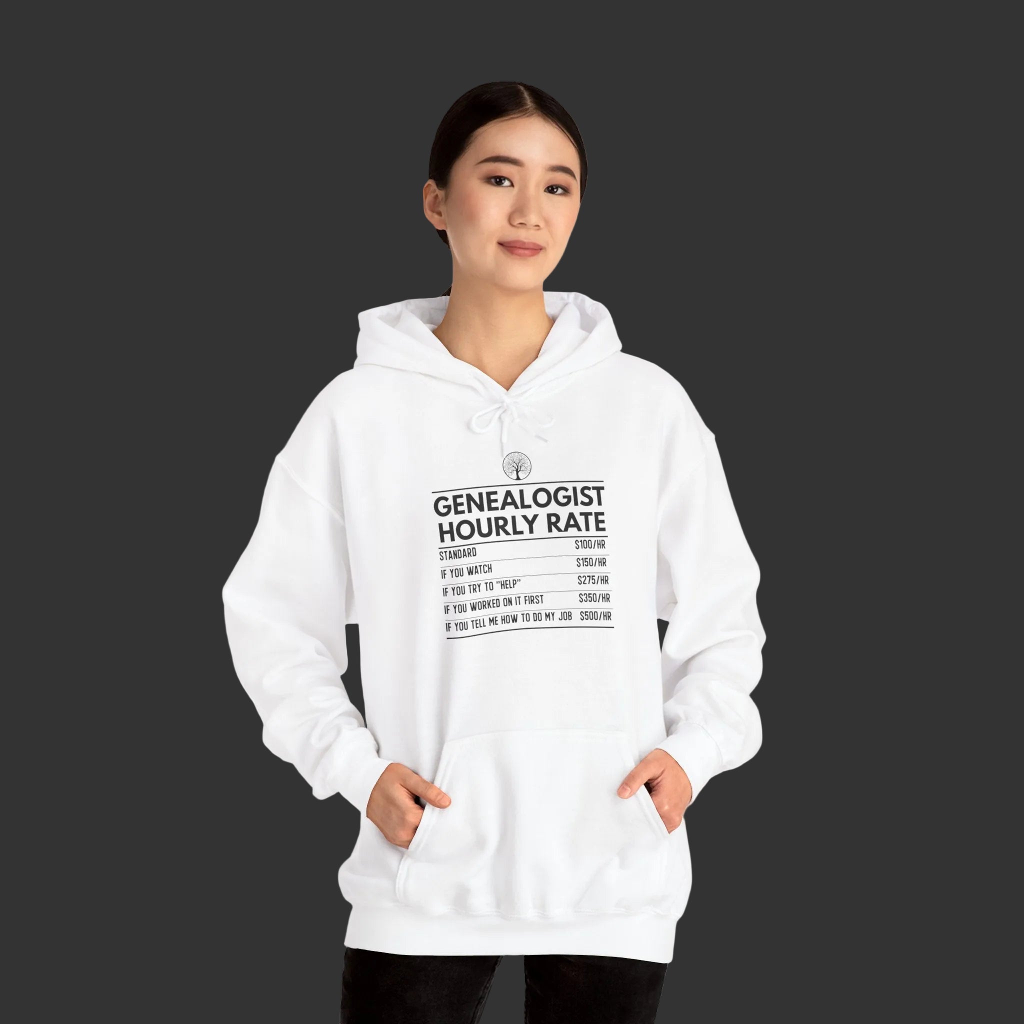 Genealogist Hourly Rate Hoodie in by Genealogy Keepsakes